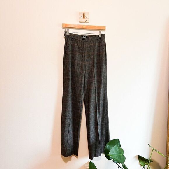 Dolce & Gabbana Vintage Wool Plaid Trouser Pants Size 24/38 - Picture 1 of 6